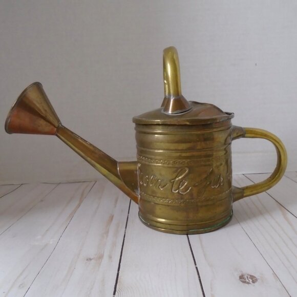 Brass Handmade Watering Can Rustic Vintage Cottage garden Inspired 3443 - Picture 1 of 8